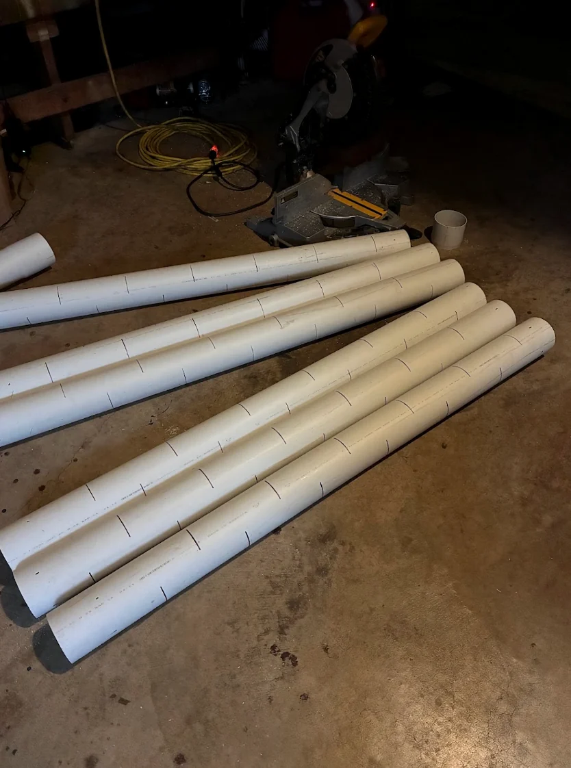 Hydra hydroponic towers being fabricated in the workshop